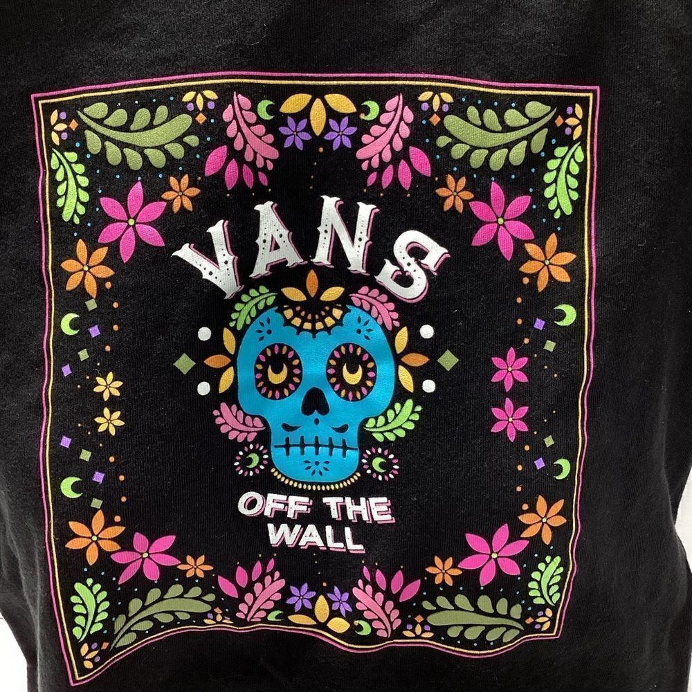 Vans Off The Wall Neon Sugar Skull Dead Skull T-shirt XS Juniors